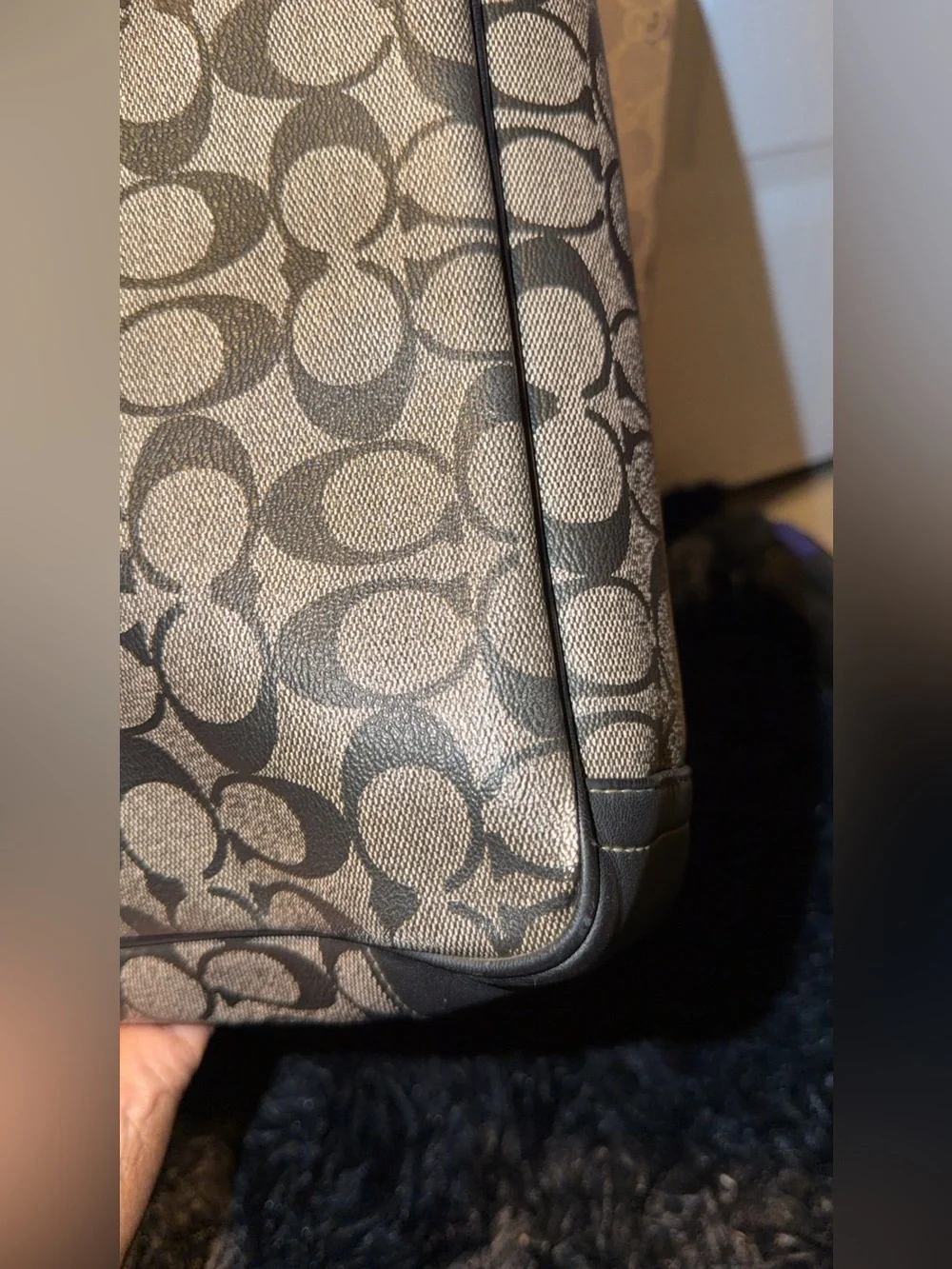 Coach Heritage Stripe Map Bag